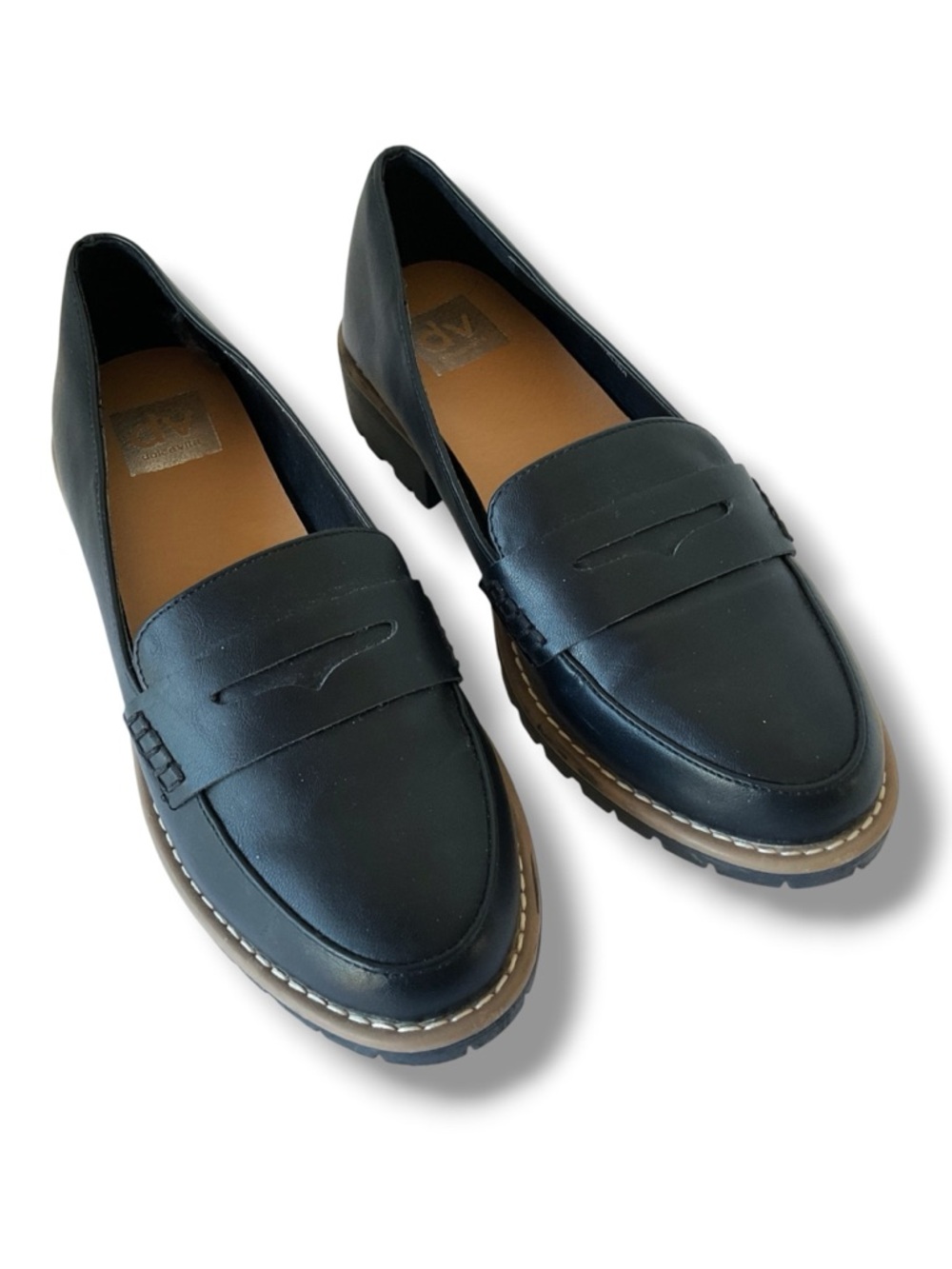 Dolce Vita Faux Leather Catalina Penny Loafers in Black Size 7.5
